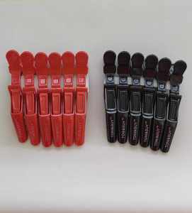 crocodile clip for hair 6 pcs. color black and red