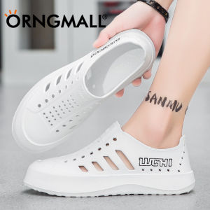 ORNGMALL Jelly Shoes Men and Women Sandals Summer Garden Shoes Hollow Mules Clogs Candy Color Sandals Waterproof Beach Sandals Size 36-45