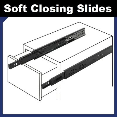 SOFT CLOSING SOFT CLOSE Drawer Rail Slider Slide/ FULL EXTENSION DRAWER SLIDES/ RUNNERS/ LEFT RIGHT RAIL TRACK
