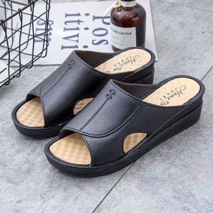 [Free Shipping] Fashionable WomenS Outdoor Wedge-Heeled Thick-Soled Slippers For Summer Suitable For Home And Indoor Use Non-Slip Plastic Sandals Simple One-Strap Design