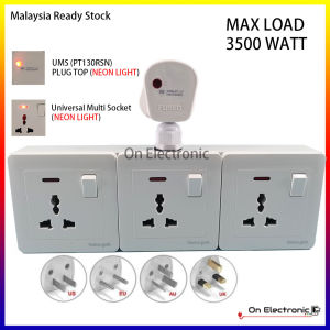 Universal HEAVY DUTY 3 GANG T-Adaptor EXTENSION WALL SOCKET AND ADAPORT 3500 watt 3WAY