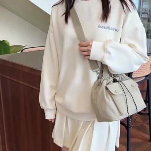 GStar 2025 New Style Drawstring Shoulder Bag Nylon Waterproof Crossbody Bag Casual Bucket Bag Large Capacity Commuter Womens Handbag