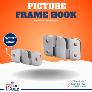 2 PCS Stainless Steel Flush Mount Bracket Heavy Duty Picture Hanger Bracket Z-Clip Frame Hook For Wall Picture Display
