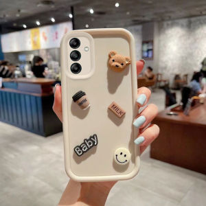 เคสSamsung Galaxy S24 fe ultra S24+ A05s A05 A54 5G A34 5G A14 5G A24 A53 A33 A13 5G A23 2024 ยอดนิยม 3Dหมีน่ารักกาแฟการออกแบบที่เรียบง่ายสีทึบTPUกันกระแทกนิ่มเคสโทรศัพท์ Samsung A34 5G A54 5Gเคสโทรศัพท์ฝาครอบ