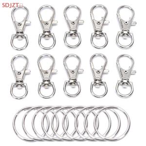 🚚【Local Express Delivery】🚚 50Pcs Metal Swivel Lobster Clasps Clips Hook with Key Ring DIY Jewelry Craft