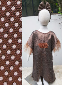 Kaftan Polkadot ABELLE- Gaun Muslim - Baju Fashion Anak Perempuan