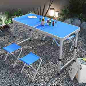 Meja Lipat Meja Koper Meja Serbaguna Portable 1 Meja Lipat Dapat 2 Kursi Meja FLIPPER