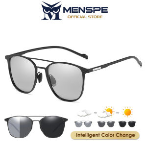 MENSPE polarized sunglasses shades for men UV400 Glasses Square Shape Sunglasses Eyewear Ultra Light Anti Glare Glasses Outdoor Sports Driving Sunglasses Photochromic lenses