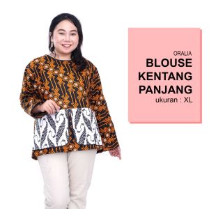 Blouse Big Size Wanita Atasan Batik Jumbo Kerja L-XL-2L-3L-4L-5L-6L-7L Model Blus Jumbo Seragam Batik / Atasan Formal Kantor Big Size Wanita / Atasan Batik Kantor Wanita