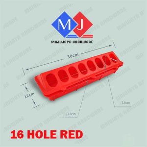 Chicken Feeder Container Tempat Ayam Makan Bekas Makan Makanan Ayam Itik Plastik Panjang Bird Poultry Feeding Tool