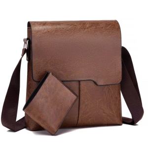 CJH BAG#308 LEATHER MATERIAL 2N1 CROSSBODYBAG AND SLINGBAG  WITH WALLET FOR MEN