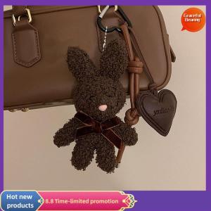 Graceful พวงกุญแจกระต่ายผ้ากำมะหยี่น่ารัก Y2K น่ารักกระต่ายยัดไส้พวงกุญแจกระเป๋าเป้สะพายหลังจี้กระเป๋าแขวนตกแต่งสำหรับของขวัญสาวๆ
