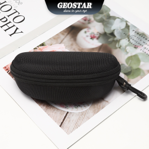 Case Kacamata Portable Kapasitas Besar Warna Hitam Dengan Resleting