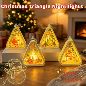 New Retro Christmas Lantern LED Snowman Night Light Xmas Tree Hanging Ornament Lamp Home Decor