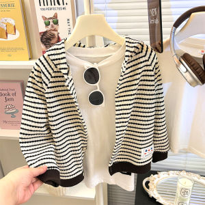 【พร้อมส่งจากกรุงเทพ】🚀เสื้อกันหนาวเด็ก เสื้อฮู้ดซิป ฮู้ดดี้เด็ก ลายทาง ใส่สบายอุ่นสวย 3-16 ปี