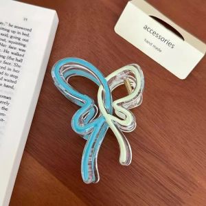 Fashion Beautiful Gradient Bow Hair Clip Hairpin Grips Accessories for Women Girls