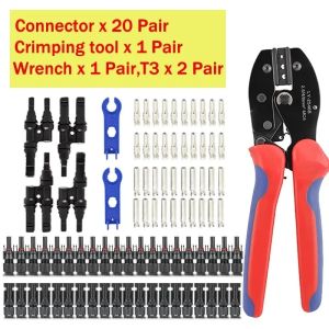 Solar PV Cable Crimping Tool Kit A B C D E with Ratchet Crimper Wire Stripper Wrench Connector Assembly Tools for 2.5 4 6mm2 Set