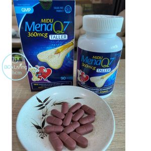 Tăng chiều cao cho trẻ dậy thì Midu MenaQ7 360 bcalivinghcm chắc khỏe xương và phát triển chiều cao cho trẻ dậy thì với Trucal và Vitamin K2 hàm lượng cao