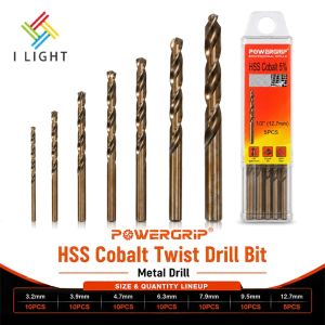 (Fast&COD)5/10PCS HSS Cobalt Twist Drill Bit Metal Drill (1/8-1/2) Suitable for metal and steel