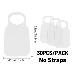 SG IN STOCK 30Pcs/Pack Disposable Apron Waterproof Oil-proof Disposable Bibs Food Grade PE