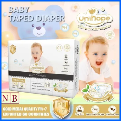 Unihope Diaper NB Size Tape Magic Sticker Diaper for New Born Babies Baby Essentials