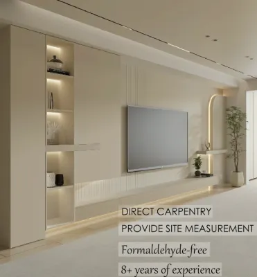 【SG Local Contractor】【Custom Furniture】Living Room Renovation /TV Console /Feature Wall / Hallway/ Display cabinet /Shoe Cabinet/ Carpentry works