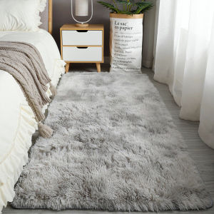 CASA 160x200cm Grey Plush Karpet Bulu Fluffy Shaggy Soft Floor Mat Fur Carpet Anti Slip for Bedroom and Living Room Decor 地毯地垫