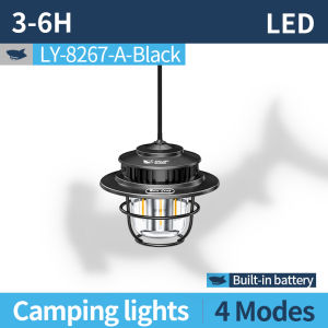 SMILING SHARK Camping Light Outdoor Suspension Tent Light Type-c Rechargeable Camping Lamp 4Mode Stepless Dimming Waterproof Outdoor Camping Courtyard LY8267