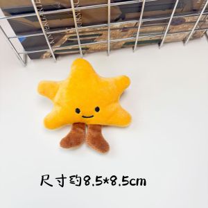 Móc khóa hình trái tim bông xù dễ thương hình quả trứng chiên hình sao biển đồ trang trí túi xách búp bê hoạt hình kẹp tóc.