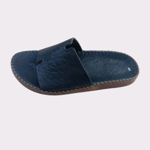 Dép quai ngang chữ H Dép da nam cao cấp DTL4 đế lõm ôm chân hai màu nâu đen