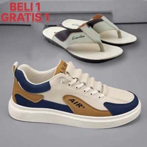 SEPATU SNEAKERS  PRIA WANITA CASUAL RUNNING SPORT BUY 1 GET  SANDAL KULIT