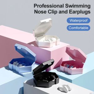 ADREE 1Set Silicon Nút tai bơi Chống thấm nước Chống ồn khi ngủ Kẹp mũi Nút tai Phụ kiện thể thao dưới nước lặn