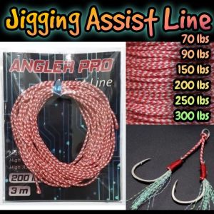 Benang Kevlar Assist Jigging 250lbs 200lbs 150lbs 90lbs 70lbs Assist Line Micro Jig Merah Putih