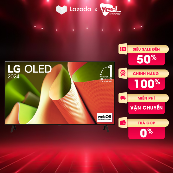 [HCM] - Smart Tivi OLED LG 4K 55 Inch 55B4PSA - 55B4 - Tái tạo chi tiết và màu sắc sống động, chân thực bẳng bộ xử lý α8 AI Processor 4K