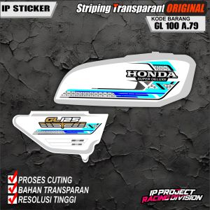 (COD) STIKER STRIPING ORIGINAL MOTOR HONDA GL 100 VARIASI DESAIN RACING HOLOGRAM DAN TRANSPARAN