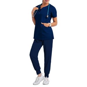 Elastic Quick Drying Fashion Women Wrinkle Resistant Breathable Scrub Suit/Top Work Clothes Nurse Uniform Scrubs