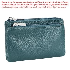Smart King Mini Leather Coin Purse with Keychain Multi Storage Bag for Women Minimalist Coin & Key Zip Wallet 1692