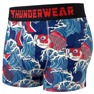 [SG BRAND] THUNDERWEAR Mens Cooling Underwear Sport Quick Dry Trunks - LUCKY NUMBER KOI