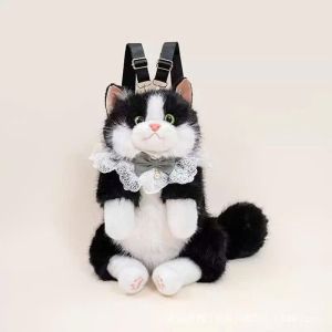 Balo Mèo Bông Lông Plush Cao Cấp Mini Hàn Quốc Đeo Đi Học Đi Chơi Du Lịch Phong Cách Tối Giản Quà Tặng Nữ
