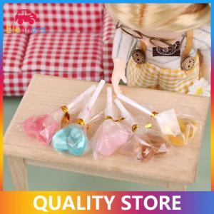[Eleanor] 1 12 Dollhouse Simulation Heart Lollipop Dollhouse Miniature Candy Ornament Dolls House Food Accessories Pretend Play Toys