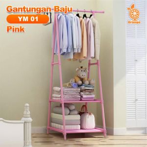Rak Baju Pakaian Triangle Stand Hanger Serbaguna Storage Model Roda Gantung Segitiga Standing Lemari Tanpa Kain Aksesoris Perlengkapan Kamar Tidur