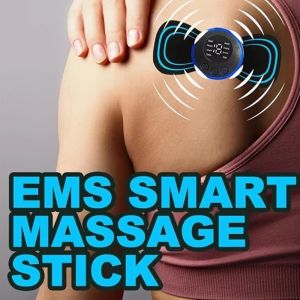 OWTWO Mini Electric EMS Neck Massager Multifunctional 8 Modes Adjustable Cervical Back Stimulator  Gel Pad Stickers Relieve Pressure
