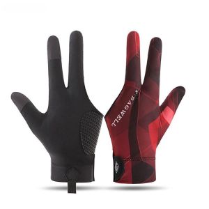 Billiards Glove Three Finger Open Design Durable Polyester Spandex For Outdoor Sport