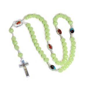 glowing in Dark Rosary Necklace Hangable Christmas Party Church