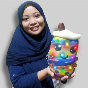 Boneka Boba Pelangi Rainbow dengan Lampu LED menyala
