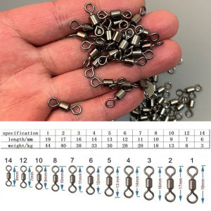 ZEEMIN 50Pcs/lot Fishing Bearing Rolling Swivel Solid Ring Connector Tensile Rotating Connecting Ring for Fishing Tackle Accessories