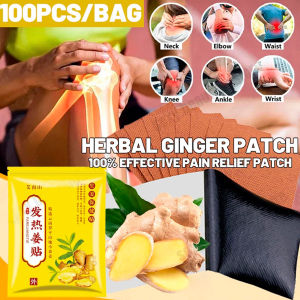CREATIVE PH 100Pcs Herbal Ginger Patch Promote Blood Circulation and Knee Neck Back Pain Relief Improve Sleep