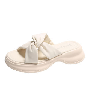 WomenS Thick-Soled Slippers 2025 New Model Casual Soft-Soled Soft-Surface Platform Height-Increasing Sandals For Women To Wear Outside