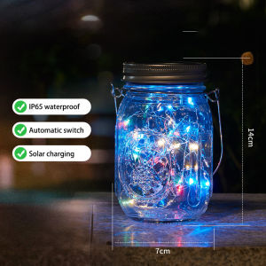 Solar Lantern Crackle Glass Ball Outdoor Waterproof Patio Decor Hanging Lights Lantern for Yard Tree