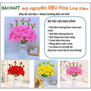 Bộ vật liệu tự làm bình hoa loa kèn bằng kẽm nhung handmade S1120